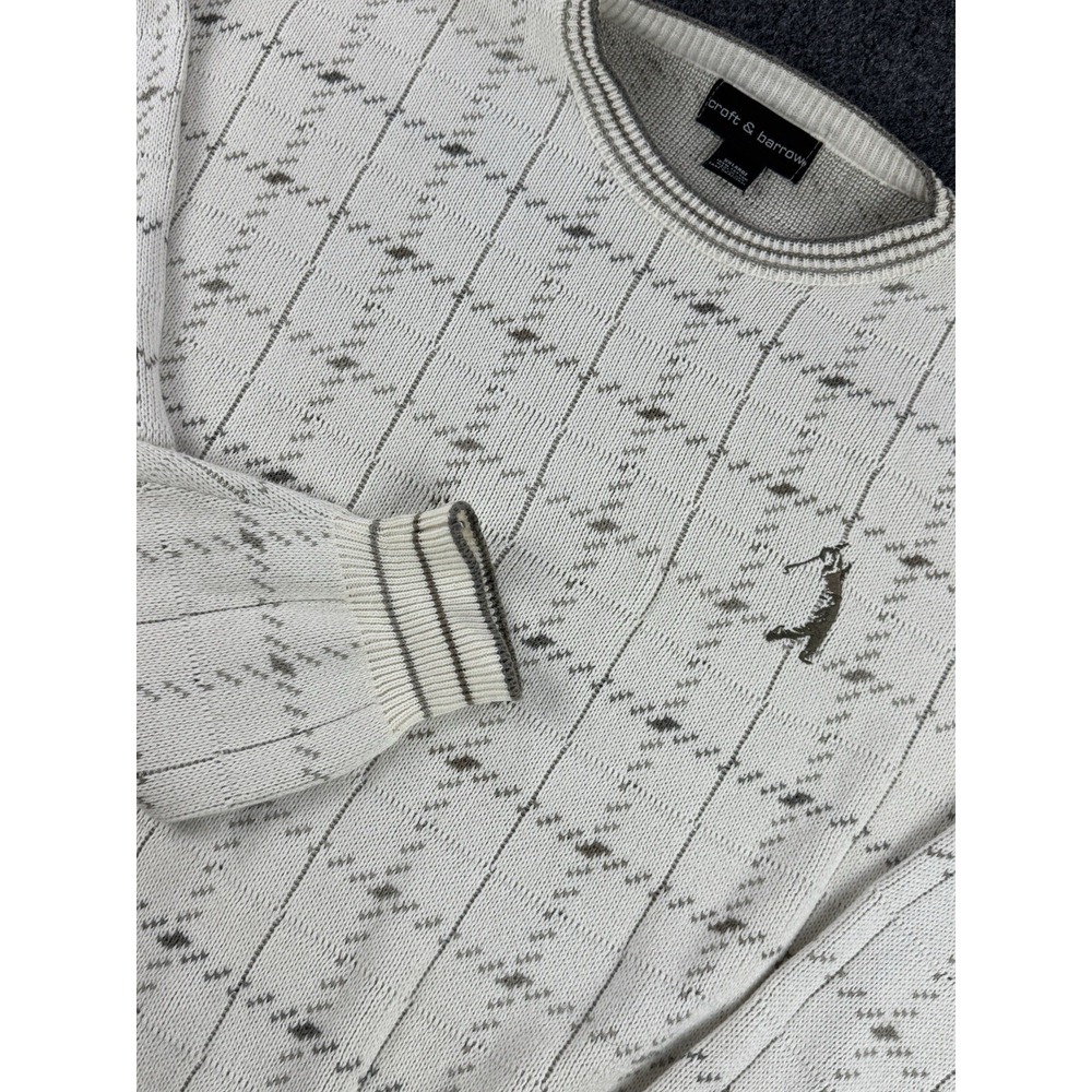 VTG Croft & Barrow Sweater XXL Made USA Cream Knit Golfer